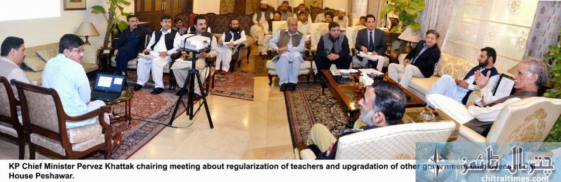 cm kp metting for regularization of NTS teachers