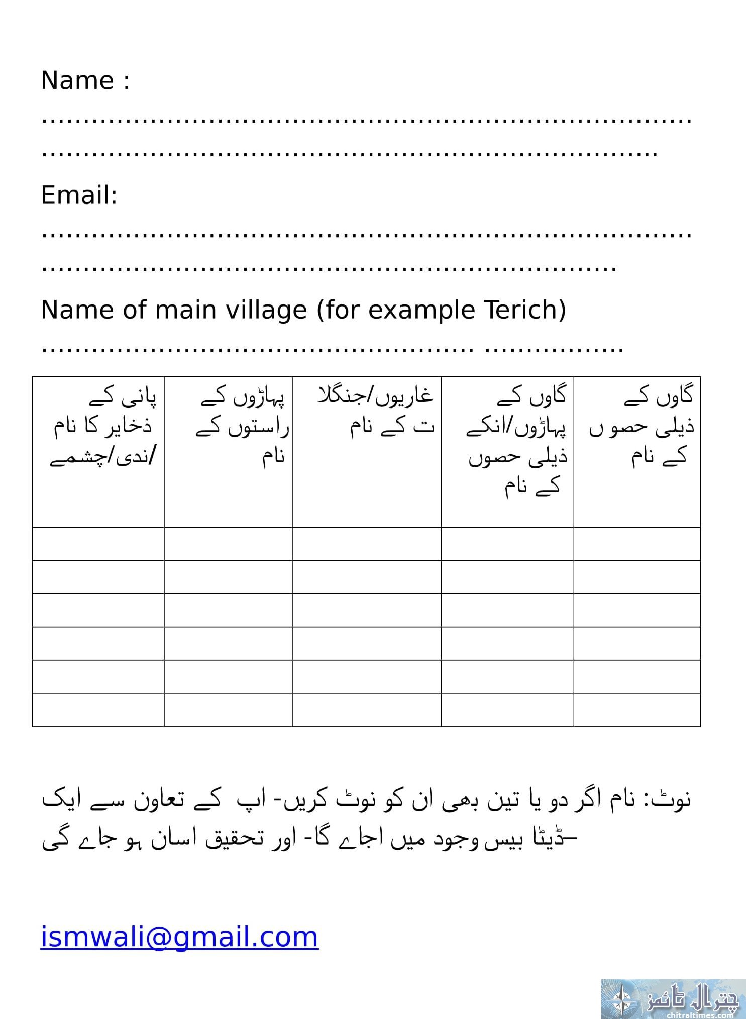 khowar data base form dr ismail wali 1