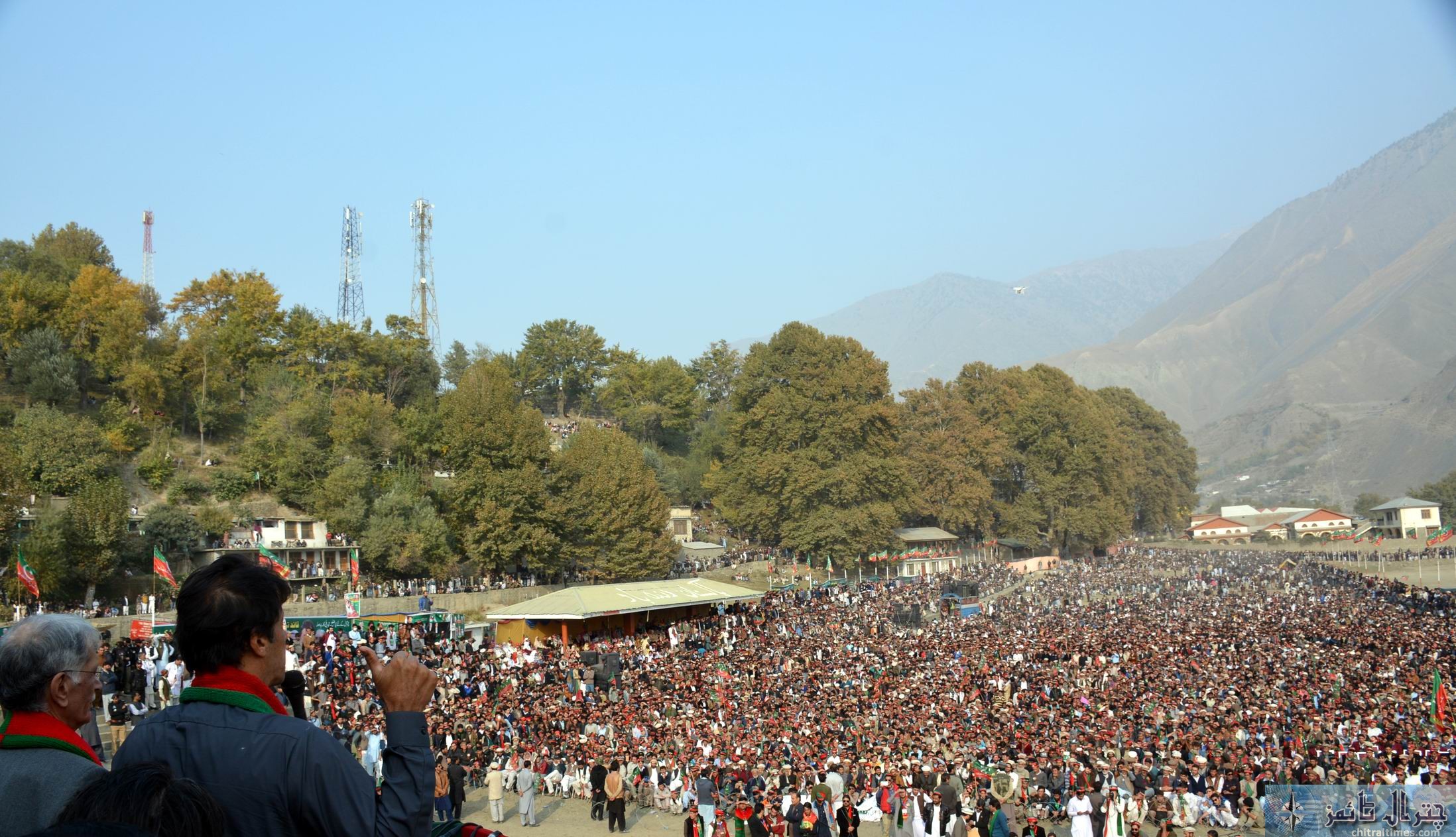 chitral PTI Chairman Imran Khan addresing a pubic gathering in Chitral Pologround pic by Saif ur Rehman Aziz111
