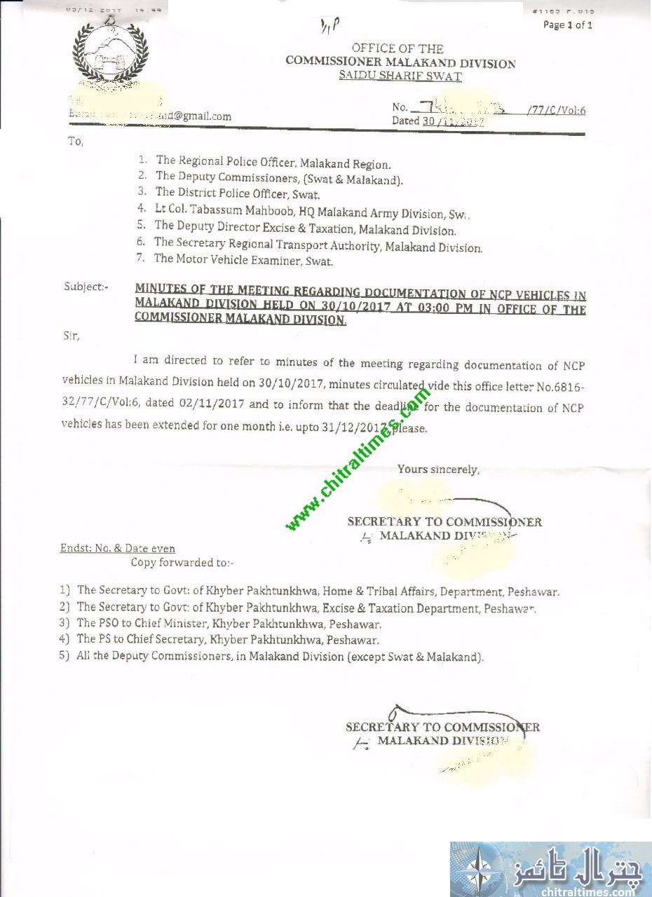 malakand division commissioner letter for documentation of ncp vehicles2