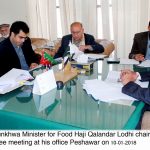 Khyber Pakhtunkhwa Minister for Food Haji Qalandar Lodhi chairing a Provincial food meeting