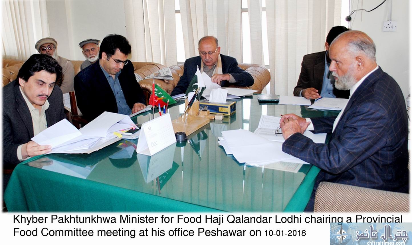 Khyber Pakhtunkhwa Minister for Food Haji Qalandar Lodhi chairing a Provincial food meeting