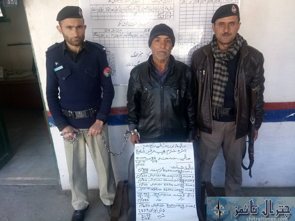 chitral police karwaye Barood 50 kgsafty fuse 5400 mtr detonator 600 dana