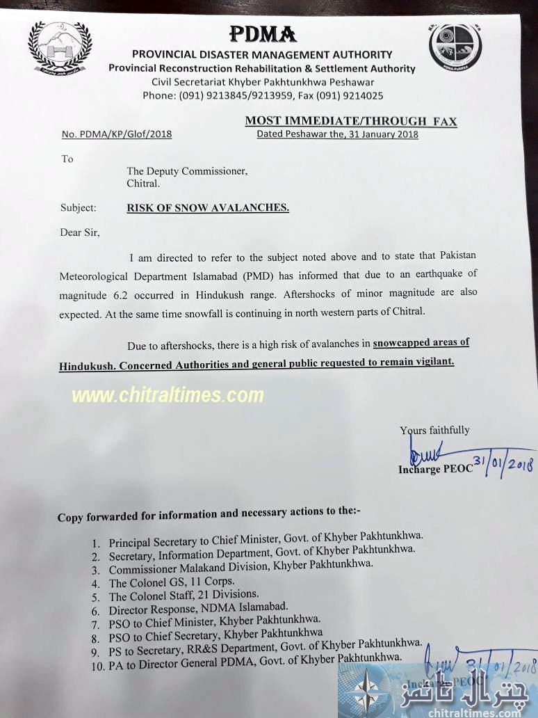 pdma notice for chitral