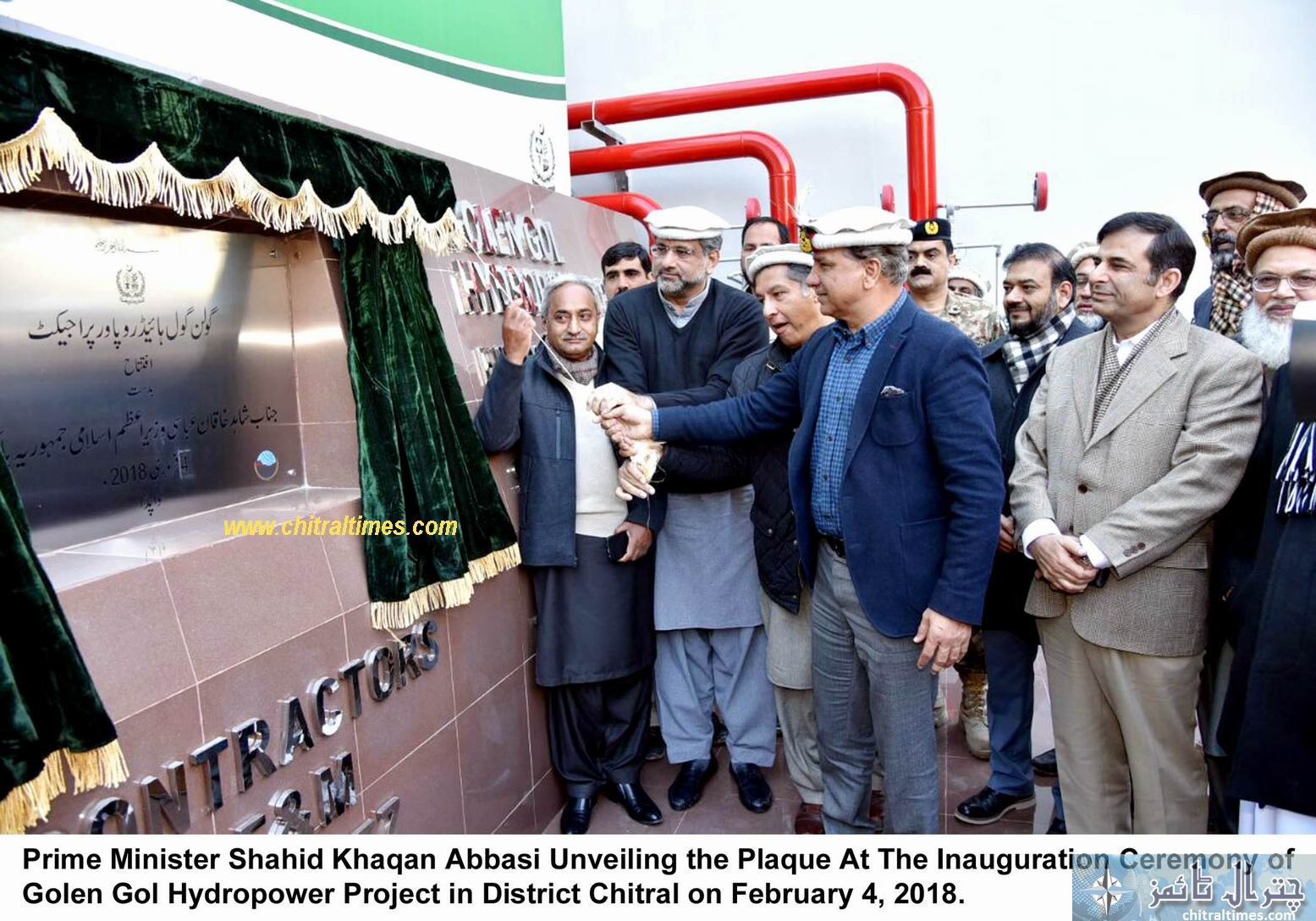 , وزیر اعظم پاکستان شاہد خاقان عباسی نے گولین گول 108میگاواٹ بجلی گھر کا افتتاح کیا, علاقے کے مسائل سے متعلق بریفنگ