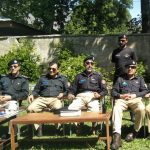Chitral SP investigation Tariq Karim talking to media after arrest accused Maqbol Ahmad pic by Saif ur Rehman Azizi
