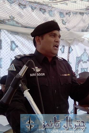 DPO Chitral Mansoor aman addressing gatheing