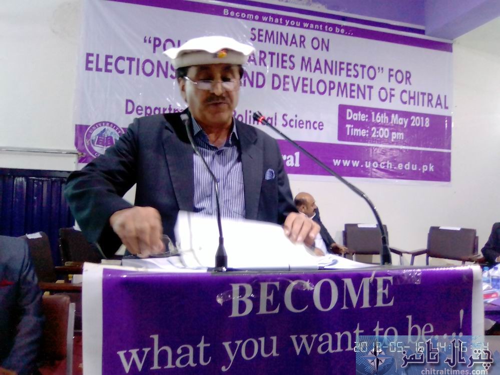 chitral university seminar on political parties manifesto 9