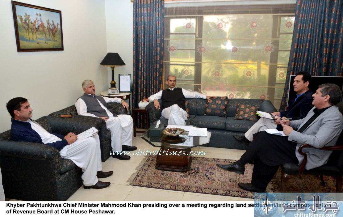 CM Photos presiding over a meeting at CM House Peshawar