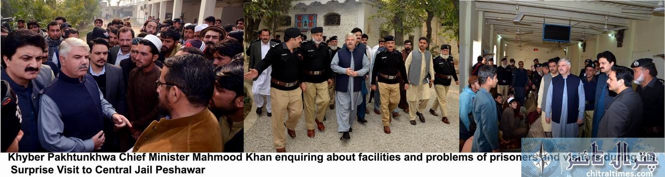 Khyber Pakhtunkhwa Chief Minister Mahmood Khan enquiring about facilities and problems of prisoners and visitors during his Surprise Visit to Central Jail Peshawar