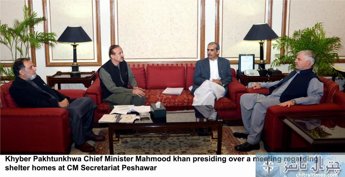 Khyber Pakhtunkhwa Chief Minister Mahmood Khan presiding over ameeting at Peshawar