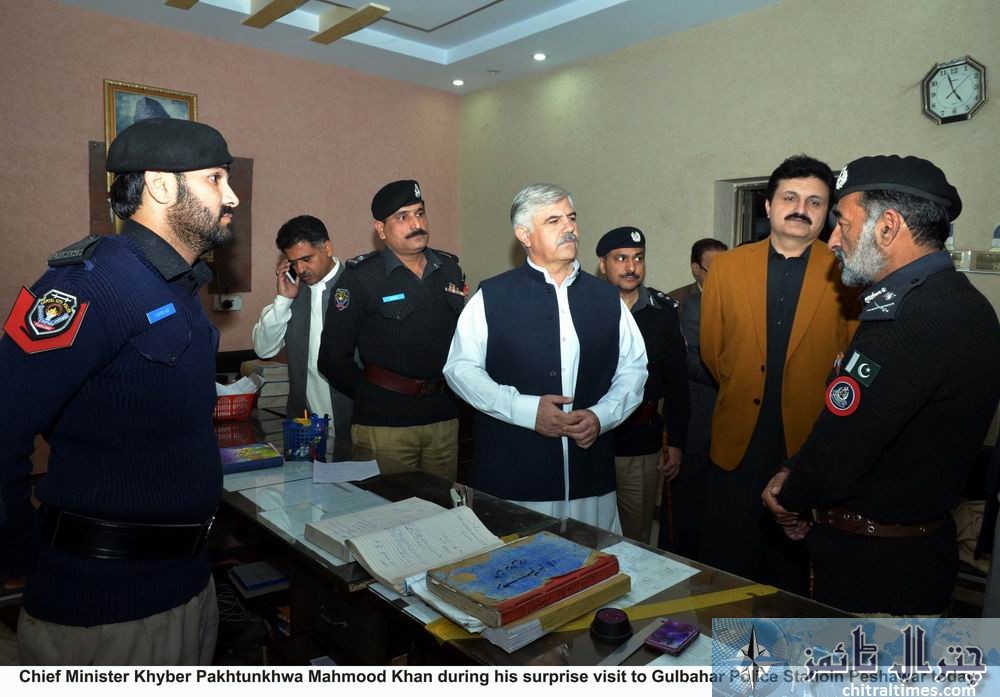 5 12 18 Chief Minister Khyber Pakhtunkhwa Mahmood Khan during his surprise visit to Gulbahar Police Statioin Peshawar today Copy