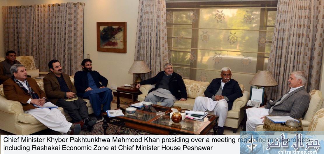 Chief Minister Khyber Pakhtunkhwa Mahmood Khan presiding over a meeting