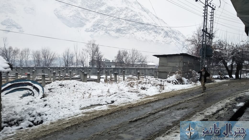 chitral town snow fall 2