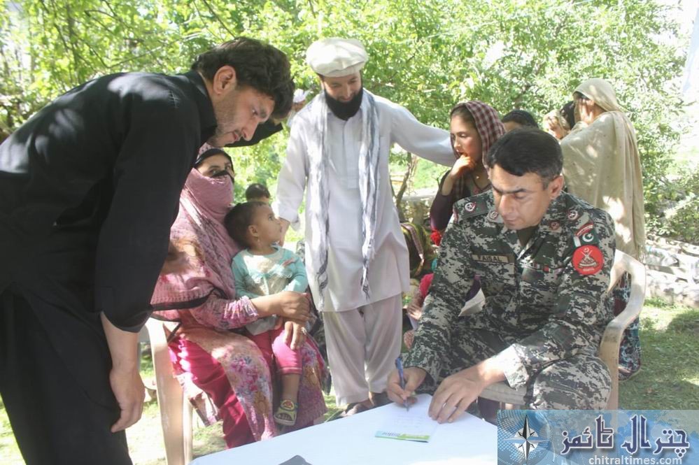 golan flood and chitral scouts relief items and free medical camp 6