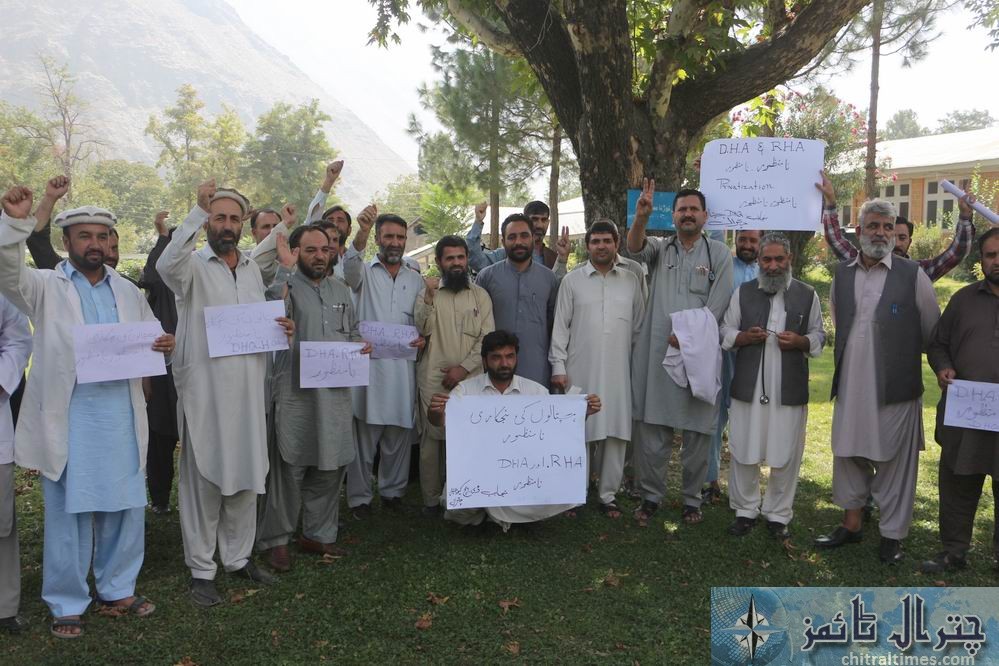 chitral doctors protest against privatization of hospitals 4