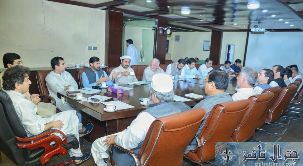 minister tourism atif khan chariing a meeting