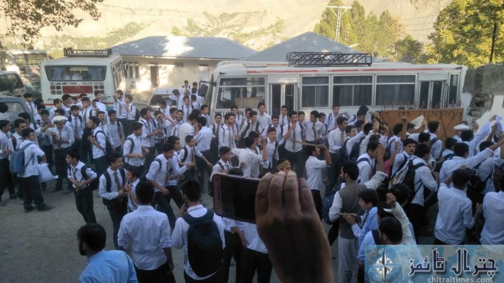 Students and teachers of the langland school and college chitral protest against Miss carry 5