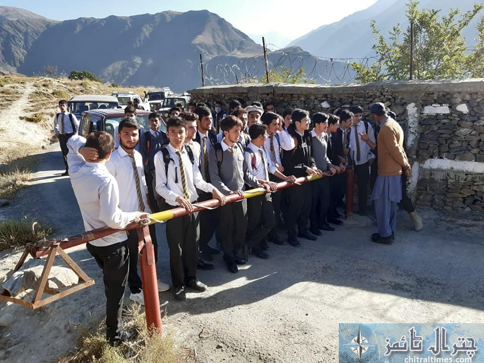 the langland school and college chitral students and teacher waiting for sechool opening at main campus221