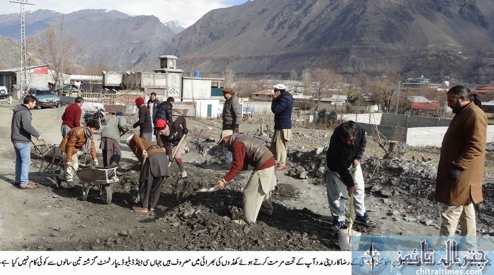 ismaili volunteers of chitral repaired airport balach road