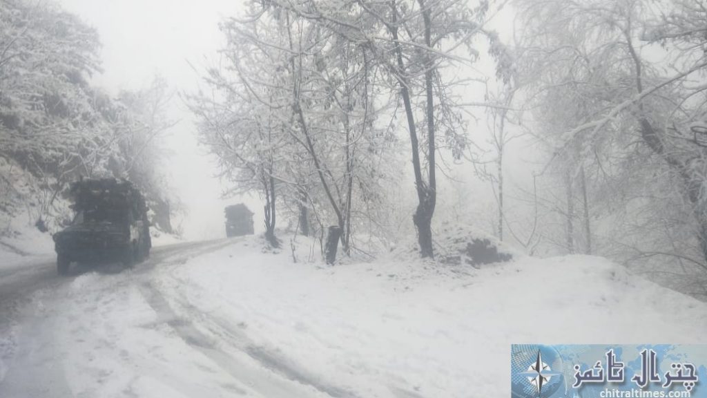chitral town snow fall