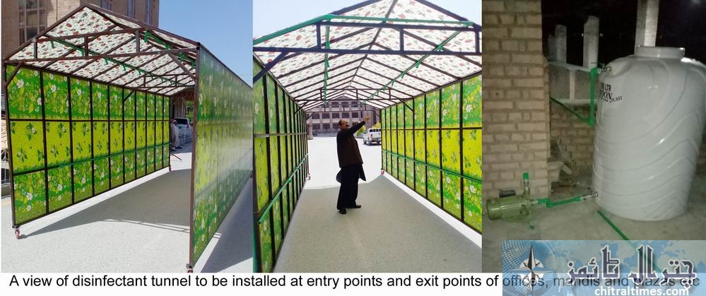 disinfectant tunnel to be installed at entry points and exit points of offices mandis and plazas etc