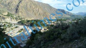 chitral town with fort