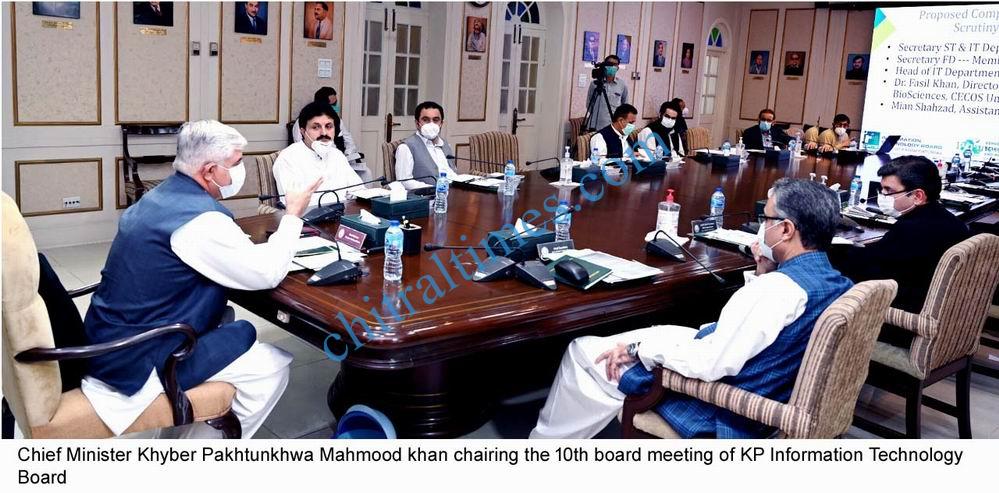 CM kp Photo chairing KP IT Board meeting