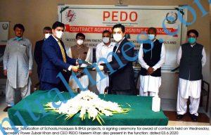 Secretary Power Photo of contract awad signing ceremony of Solarization projects in KP