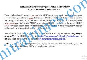 akrsp EOI for dev of risk and compliance manual
