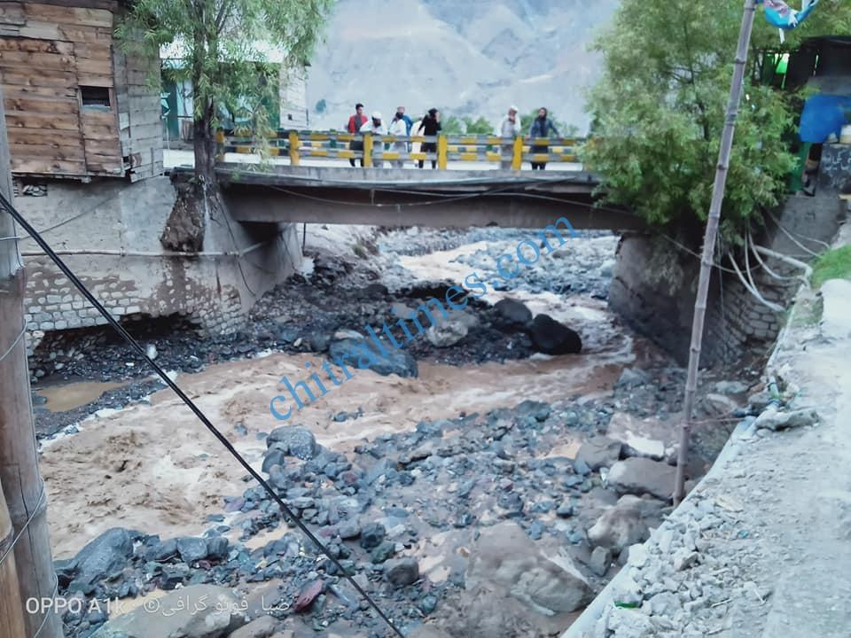 drosh flood water and irrigation channel washed away chitral 1