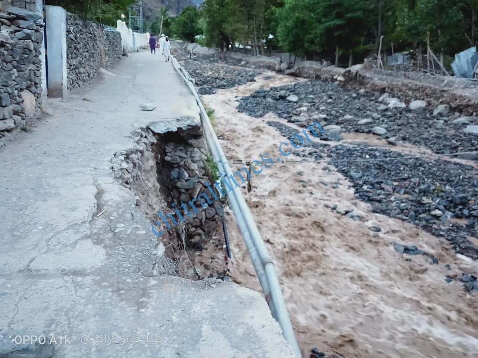 drosh flood water and irrigation channel washed away chitral 7