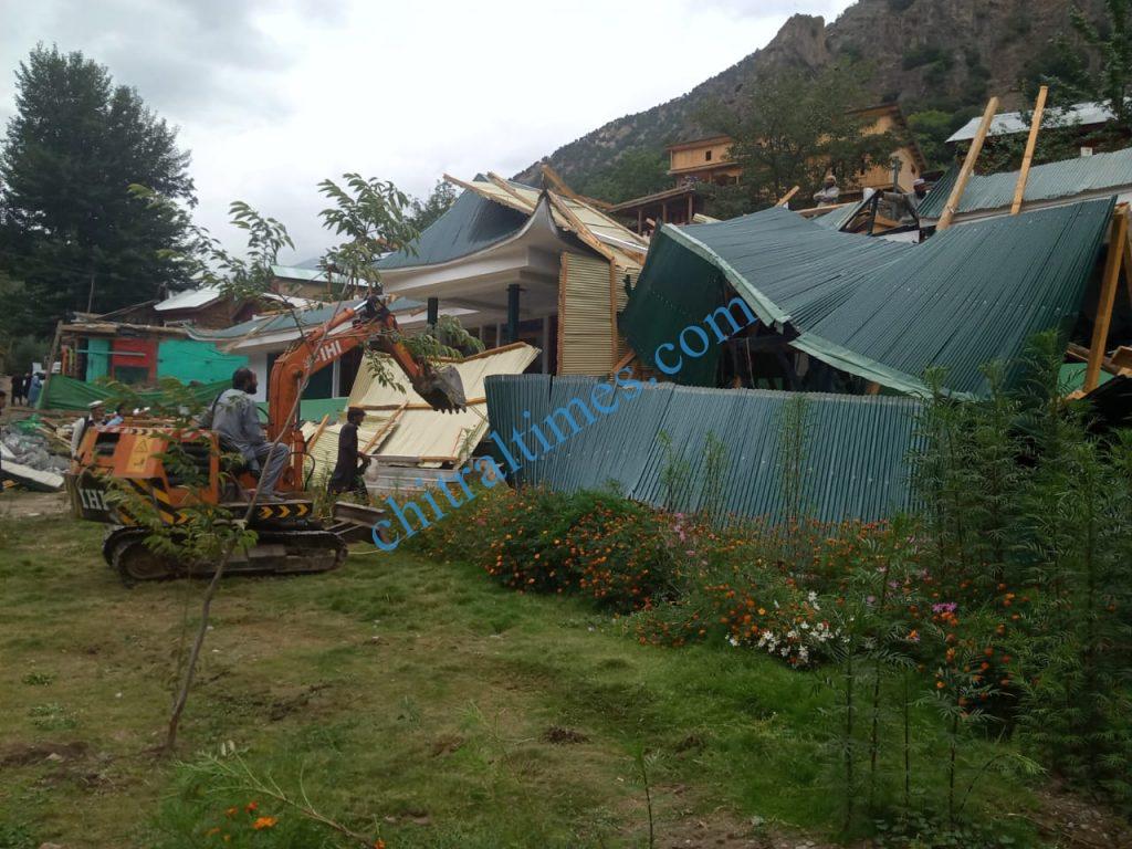 hotel demolished in kalash valley chitral1