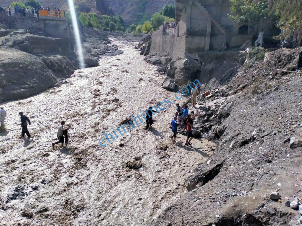Reshun flood affectes protest upper chitral 1