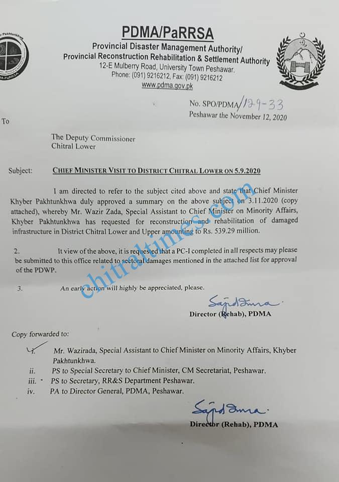 cm grant for chitral lower
