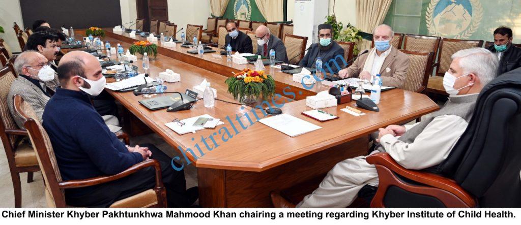 CM KP Chairing a meeting of Khyber Institute of Health scaled