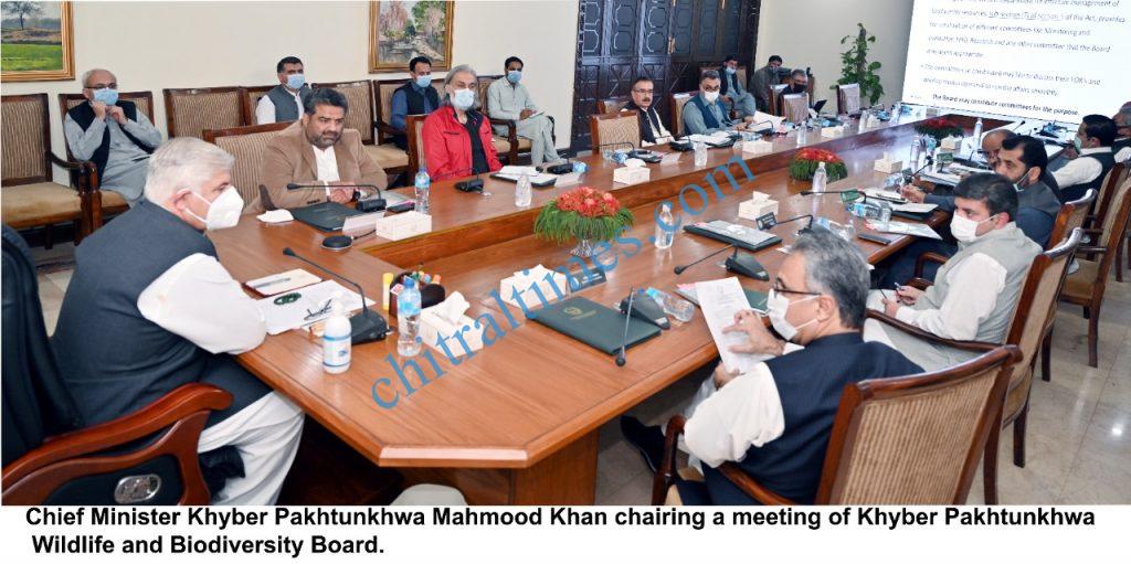 cm kp mahmood meeting on wildlife bidiversity board peshawar scaled