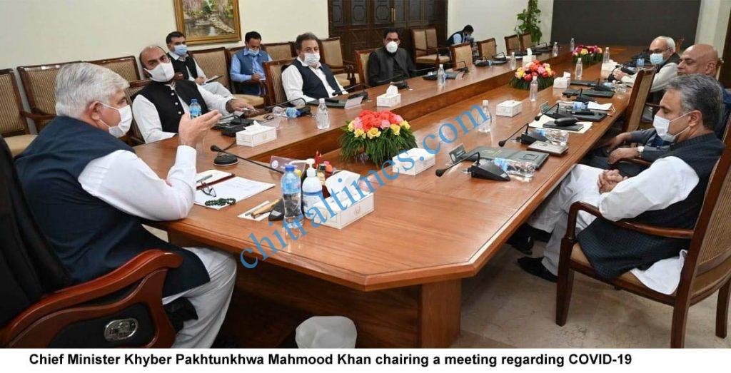 cm meeting on covid 19 peshawar scaled