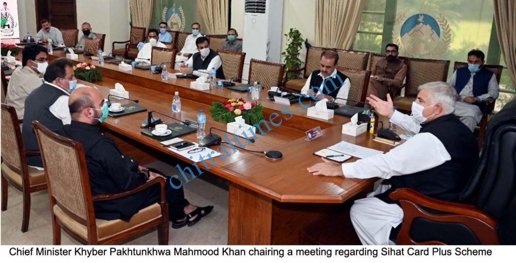 CM KP chaired meeting regarding sihat card plus scheme scaled