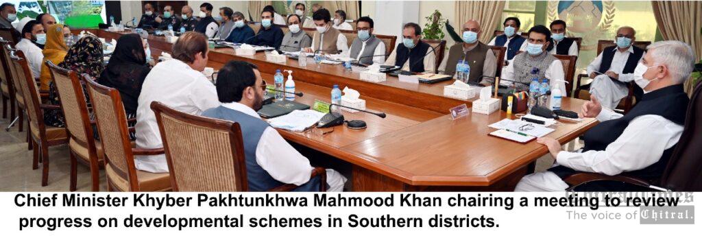chitraltimes cm kpk chaired southern district development meeting