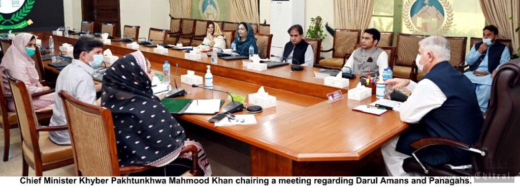 cm KP Mahmood chaired darul amans and panagahs meeting