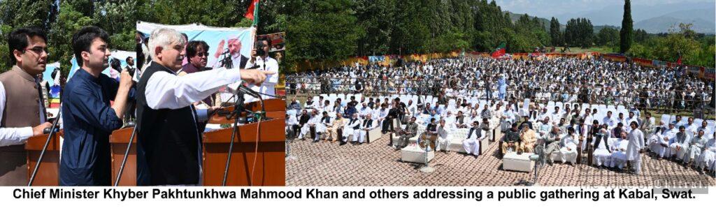 chitraltimes cm kp and murad saeed minister info addresing at kabal swat