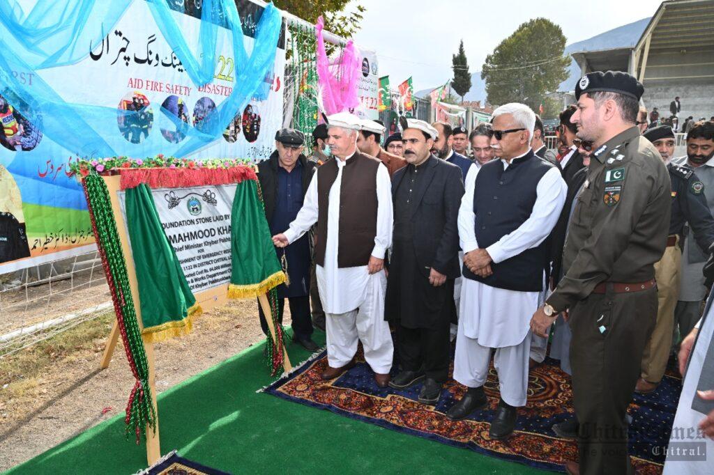 chitraltimes Chief Minister Khyber Pakhtunkhwa Mahmood Khan visit chitral rescue 1122 inaguration