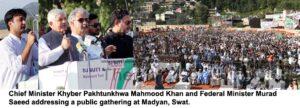 chitraltimes cm kp inaugurated development projects in swat with murad saeed