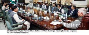 chitraltimes mahmood khan chief minister chairing review progress on E governance initiatives