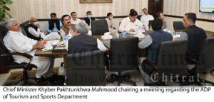chitraltimes mahmood khan cm kpk chairing adp of tourism and sports department meeting