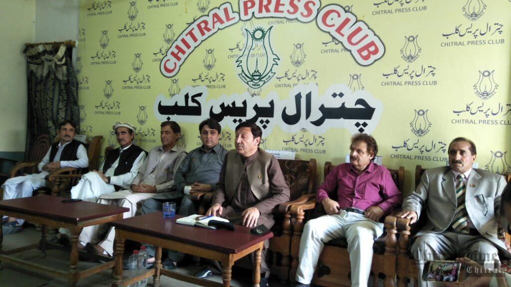chitraltimes ppp chitral lower president fazle rabi jan press confrence3