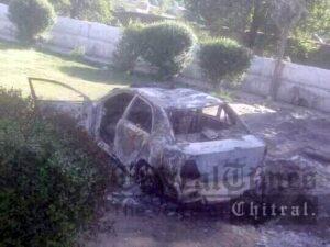 chitraltimes shahi khateeb chitral vehicle caught fire