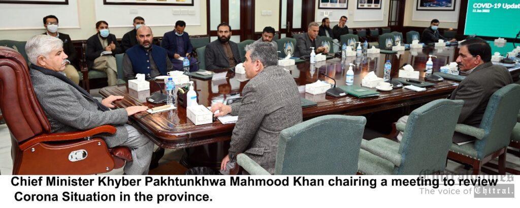 chitraltimes Chief Minister Khyber Pakhtunkhwa Mahmood Khan chairing corona review meeting
