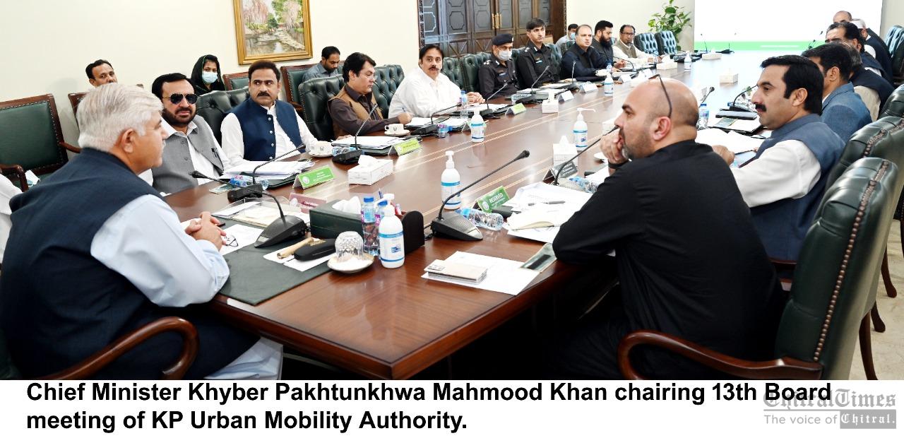 chitraltimes cm kpk chairing kp urban mobility authority meeting